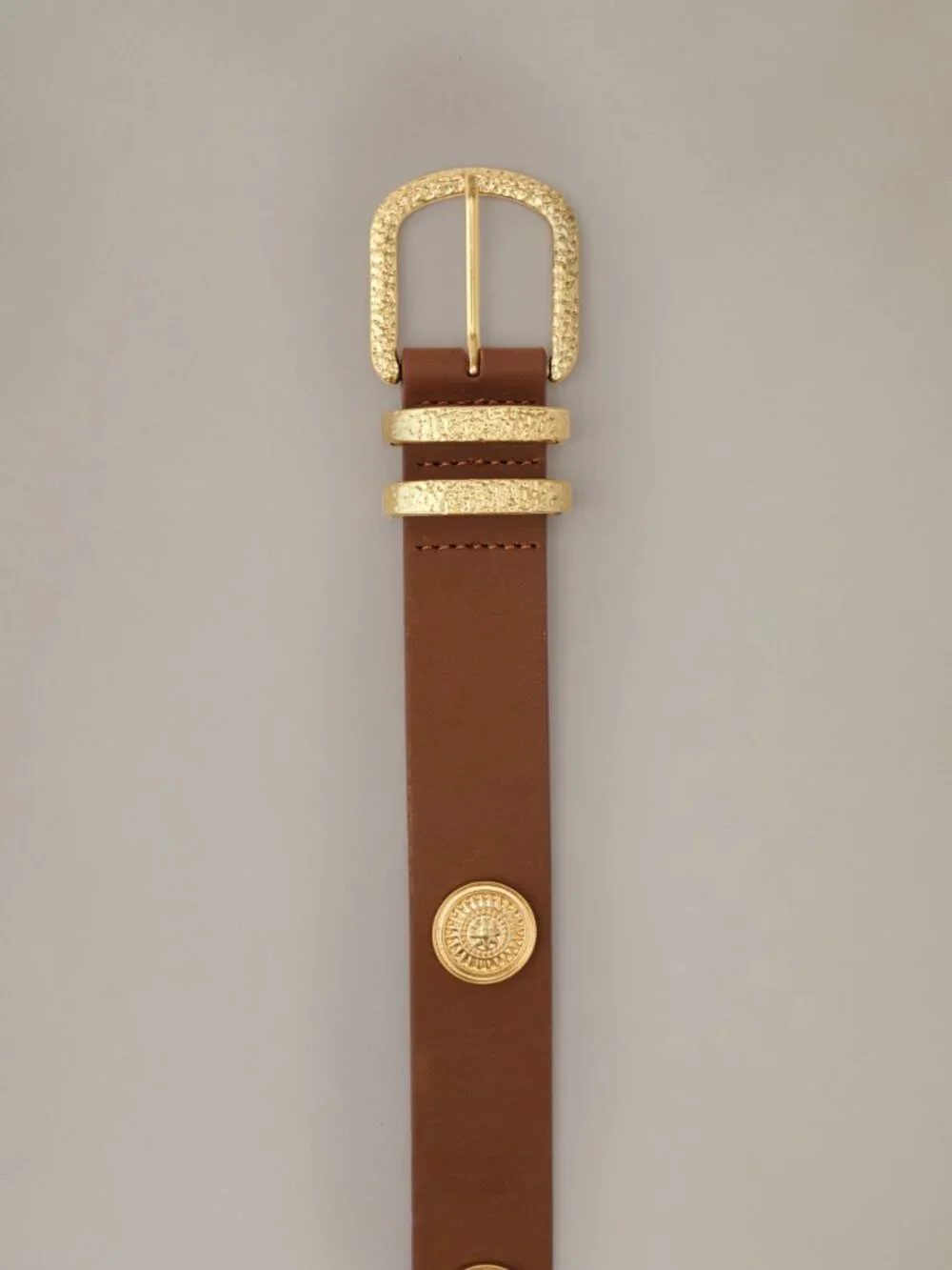 J McLaughlin Kendall Leather Medalion Belt - Saddle NEW